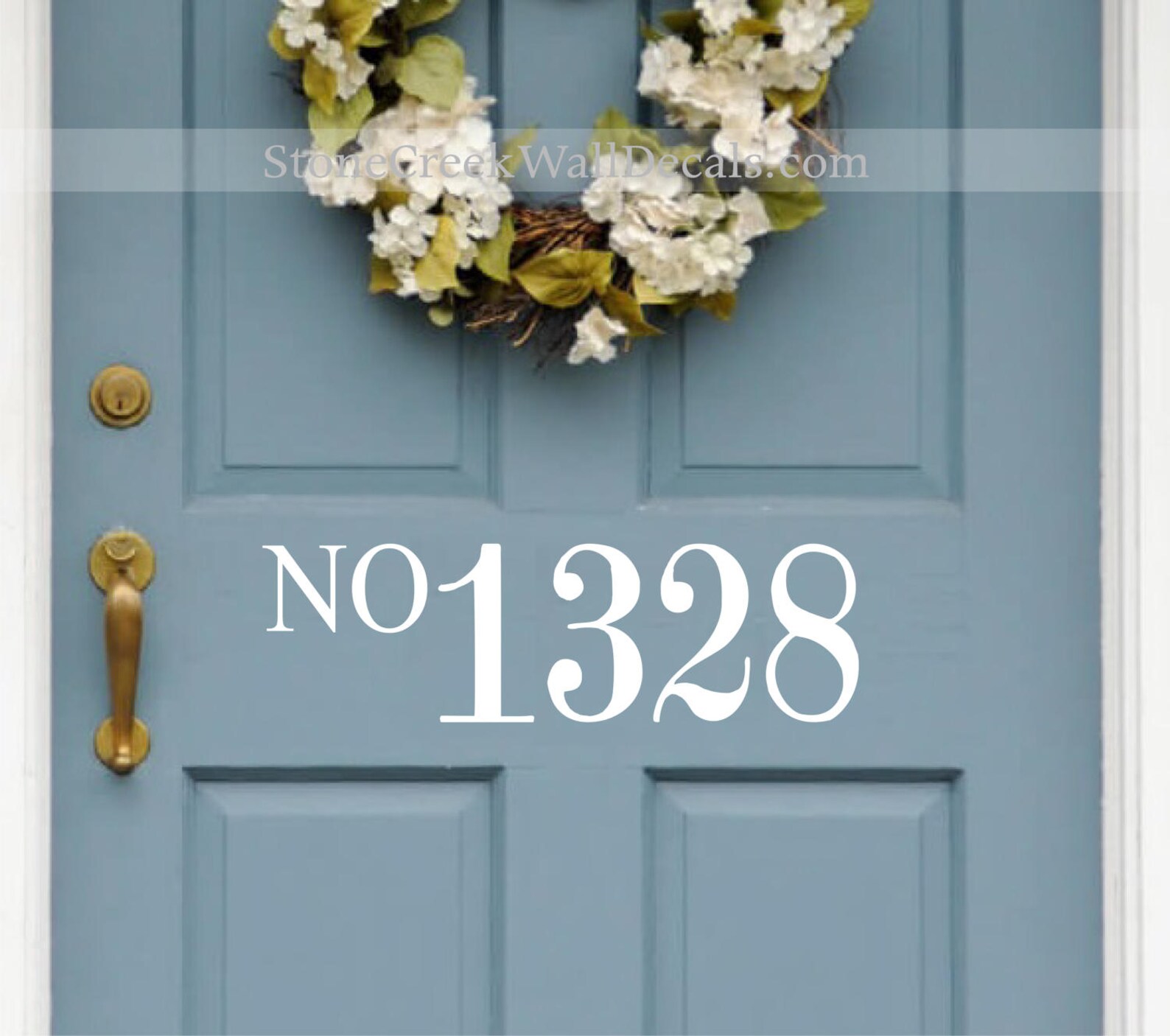 Front Door Number Decal Vinyl Number Door Decal Custom House Etsy