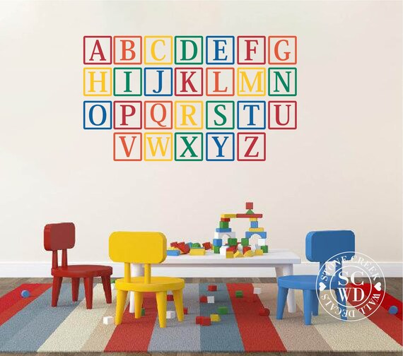 alphabet wall decals for playroom