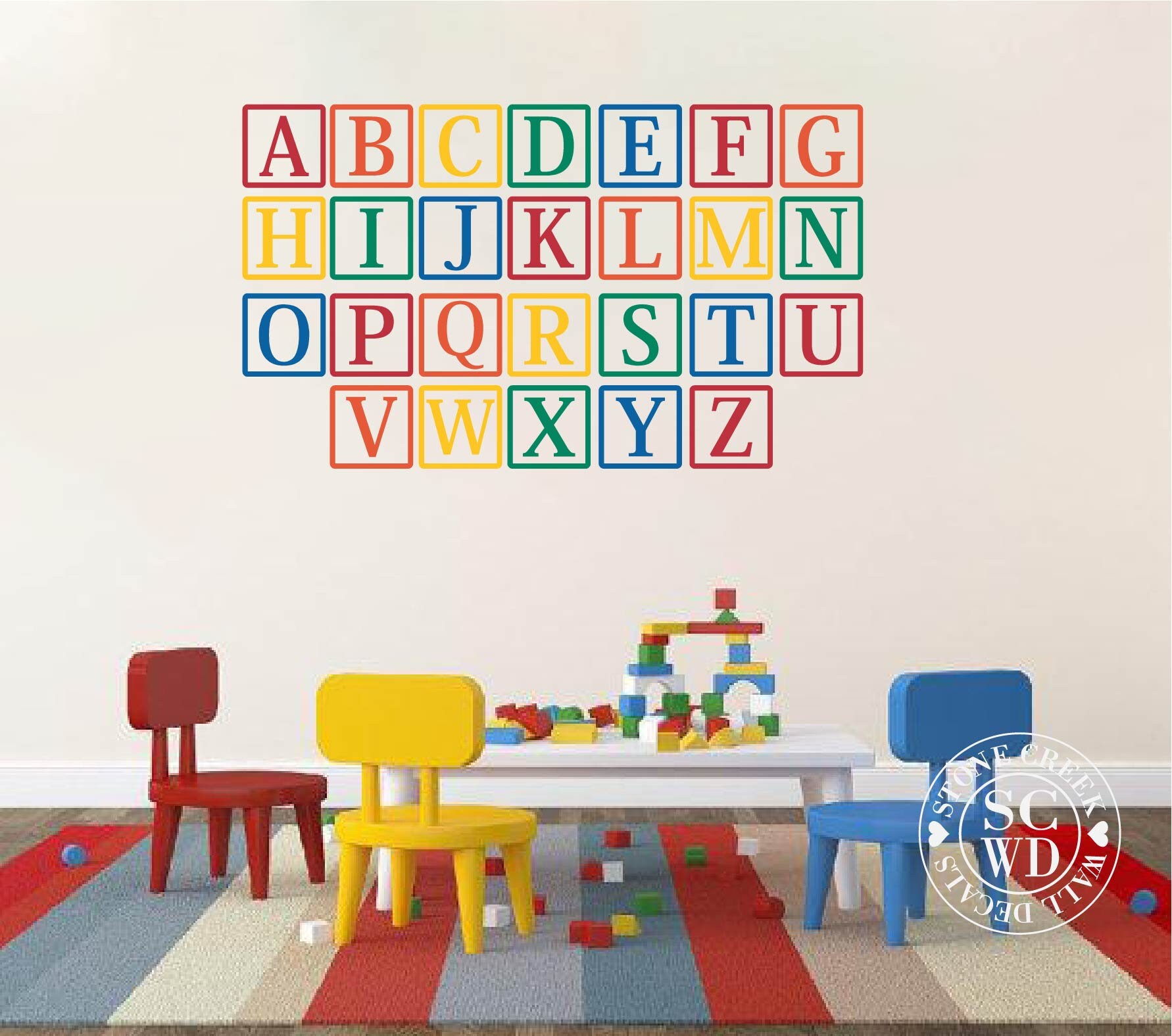 ABC Animal Alphabet Wall Sticker Educational Color Letter Wall