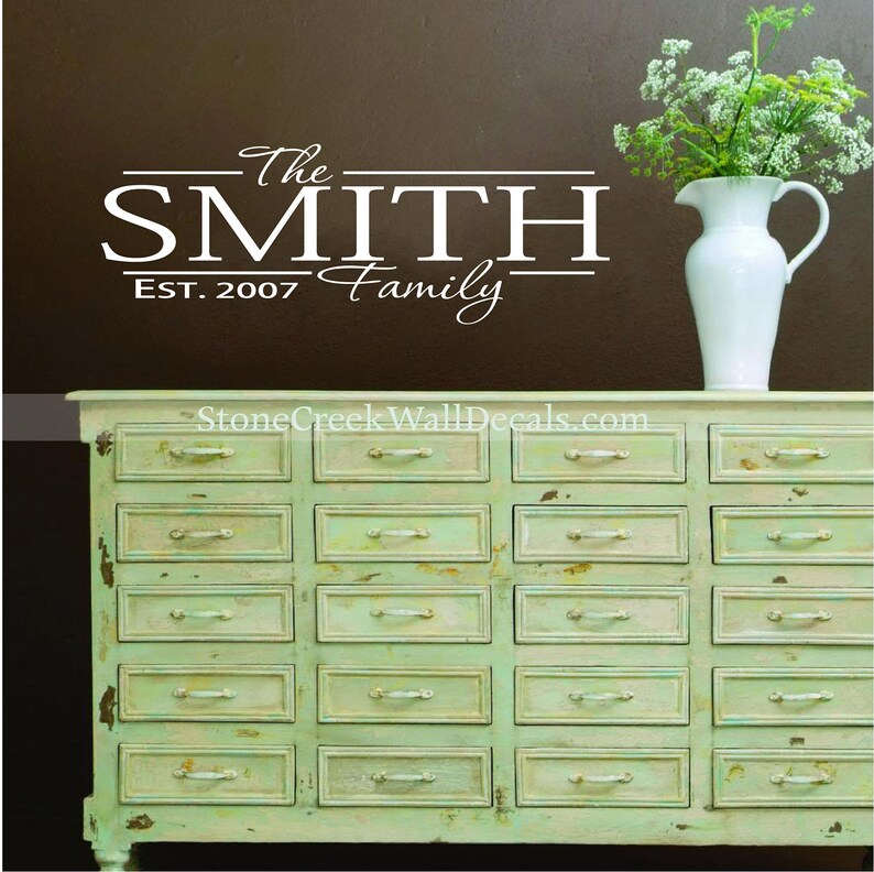 Family Established Wall Decal Personalized Wall Decal Family Etsy