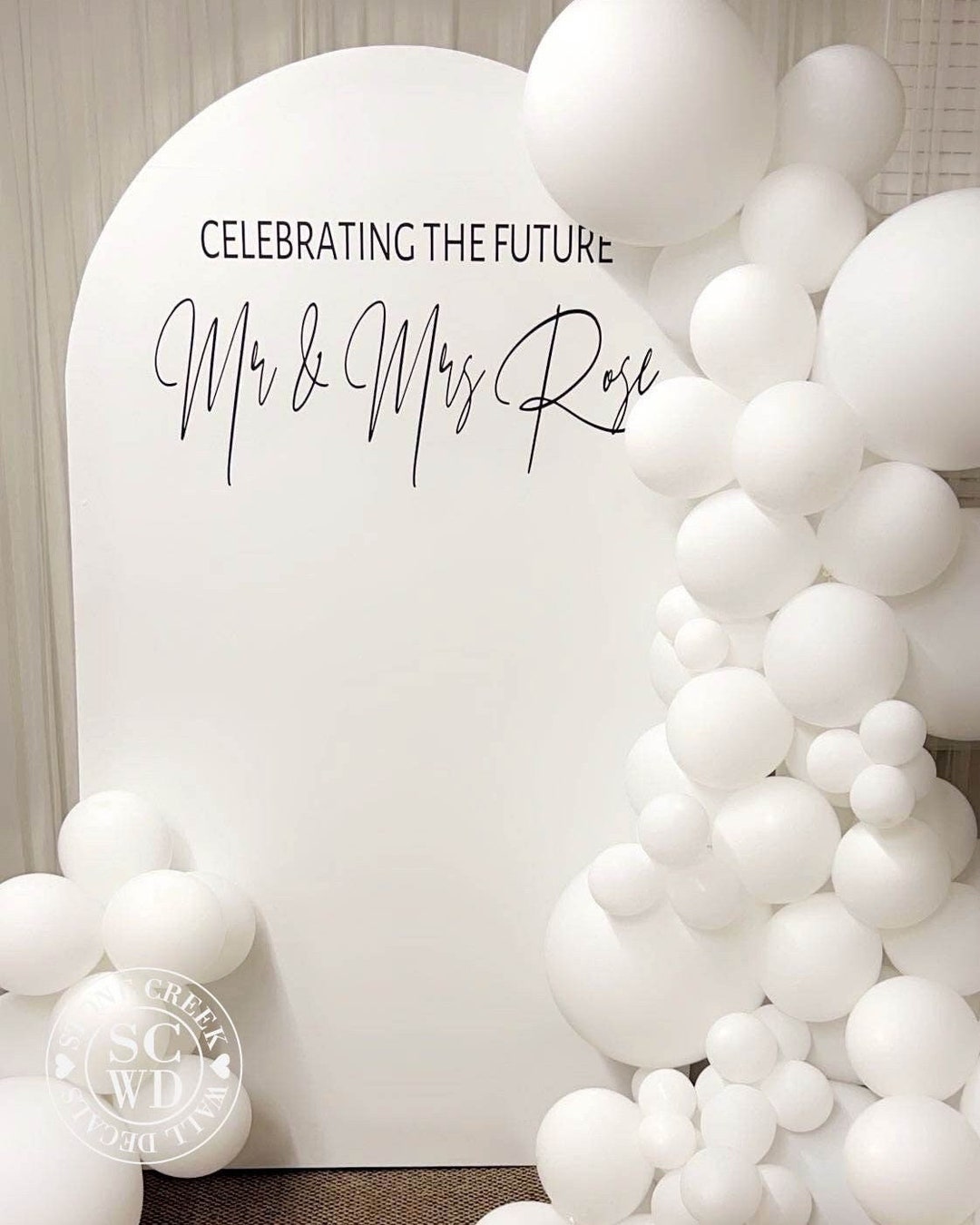 Celebrating the Future Mr and Mrs Bridal Shower Party Decal photo