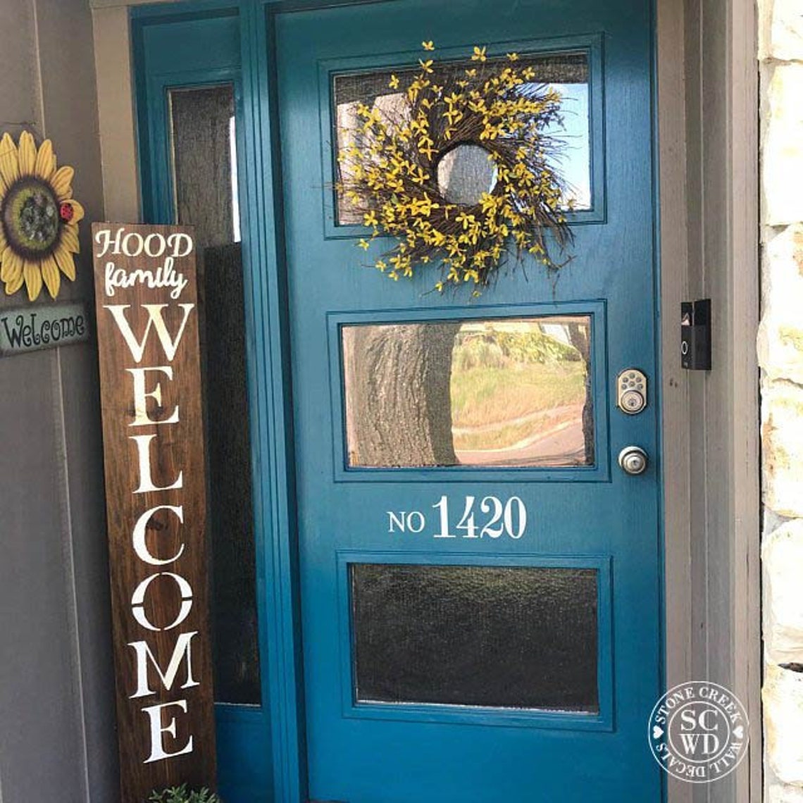 Front Door Number Decal Vinyl Number Door Decal Custom House Etsy