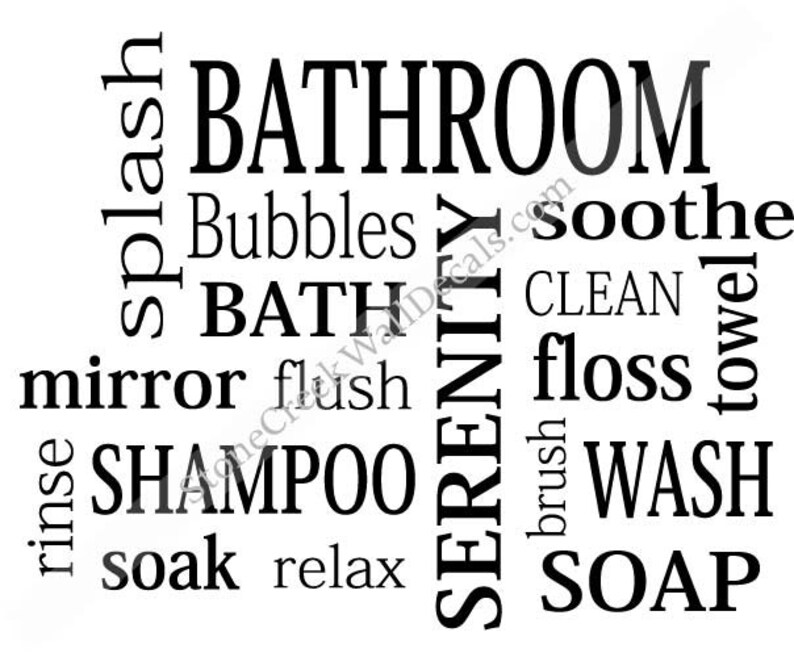 Bathroom Subway Art Bathroom Wall Decals Bathroom Wall Decor | Etsy