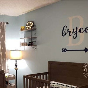 Personalized Decal Boys Vinyl Wall Decal Nursery Decor Name Initial and ...