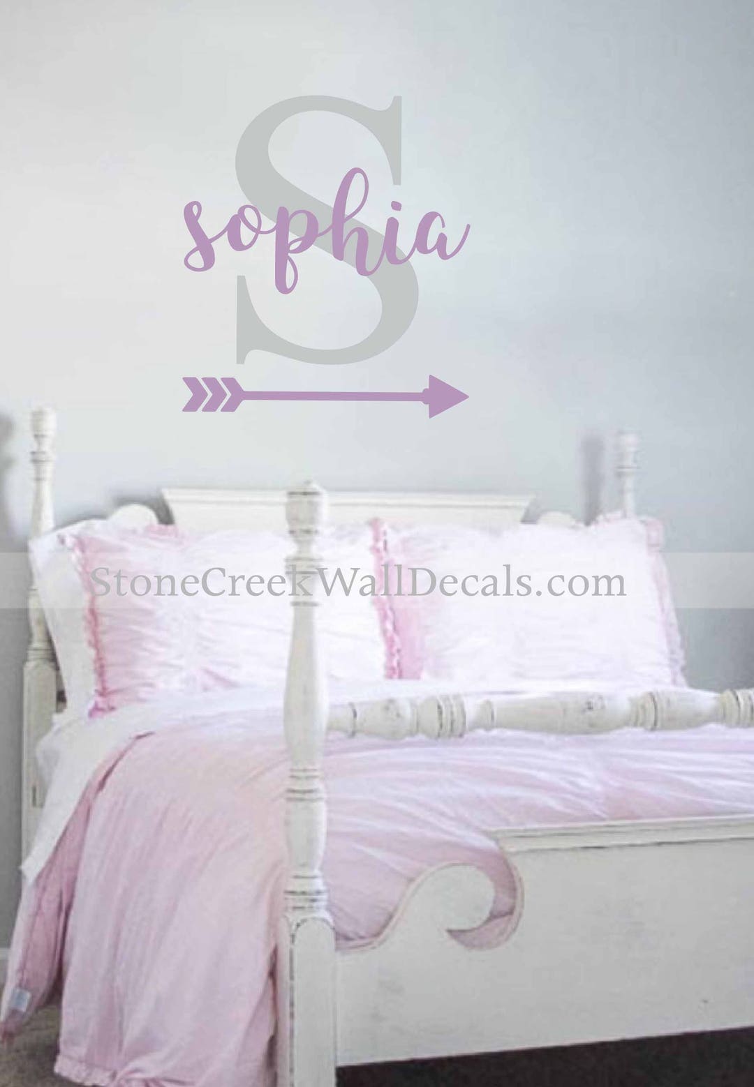 Personalized Decal Girls Vinyl Wall Decal Nursery Decor Name Initial