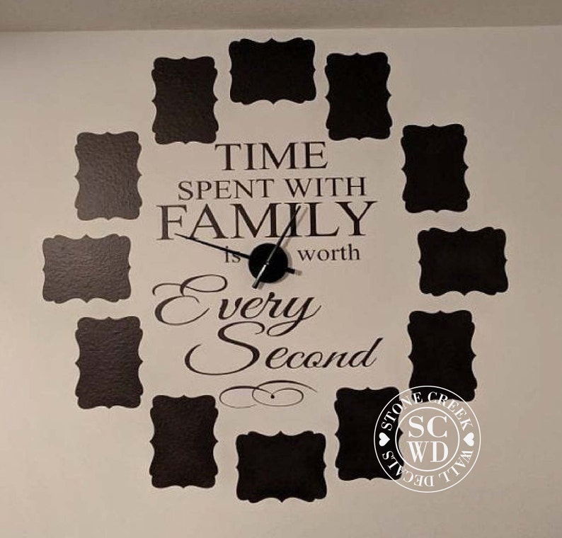 Time Spent with Family Clock Decal Large FAMILY PHOTO Wall Etsy