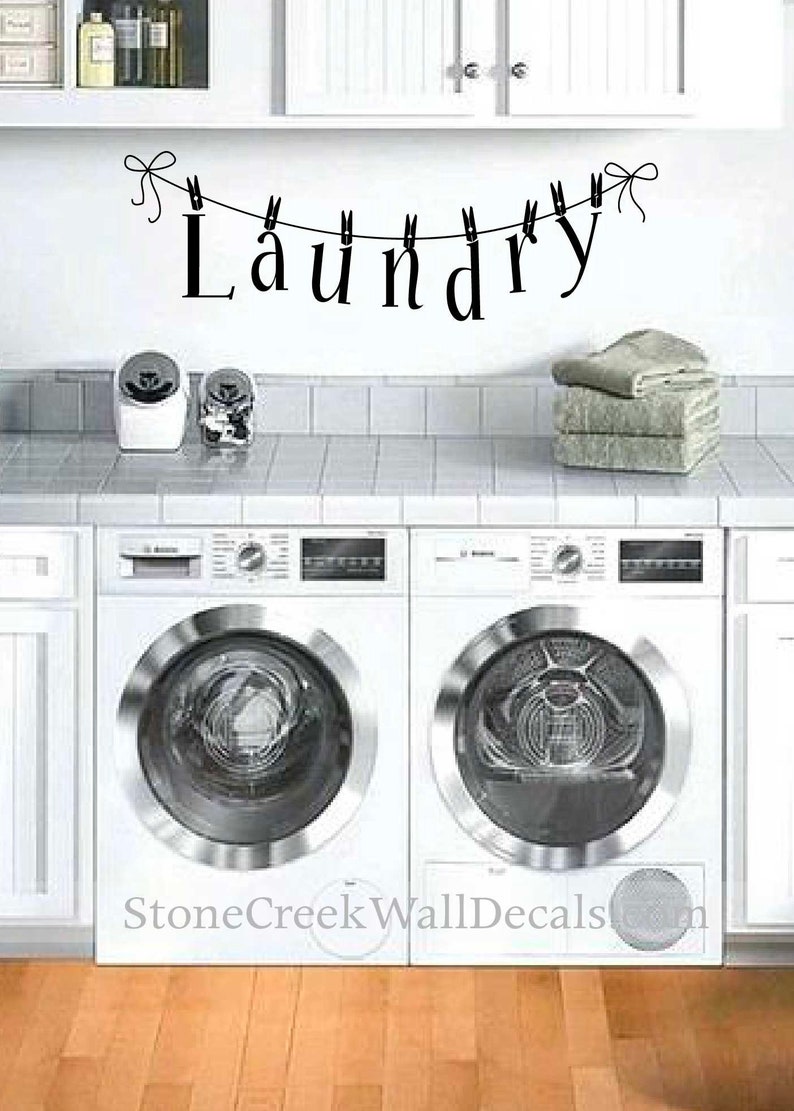 Laundry Clothesline Vinyl Wall Decal Room Decor Sticker Decals