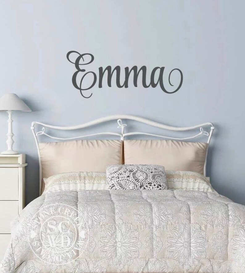 Personalized Name Wall Decal - Boy Nursery Decal - Fancy Cursive Name ...