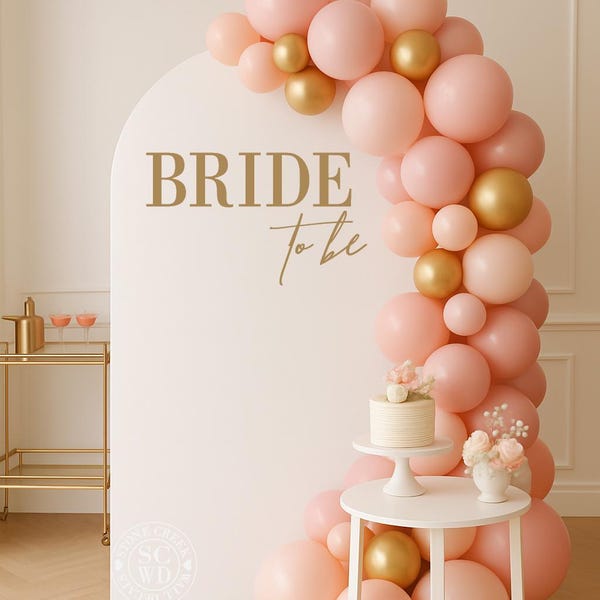 Bride To Be Bridal Shower Decal | Bachelorette Party Backdrop Vinyl Sticker | Bride Banner Alternative Party Decor (Decal Only)