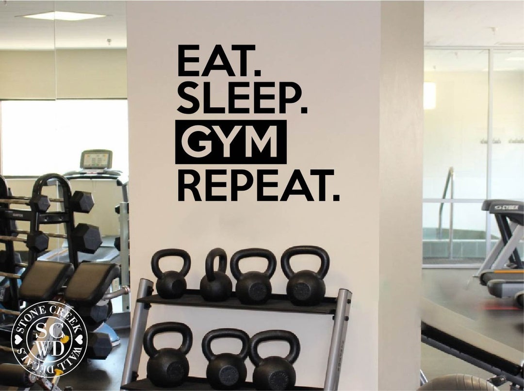 Home Gym Wall Decal Weight Room Decal Fitness Wall Decals Sports Wall