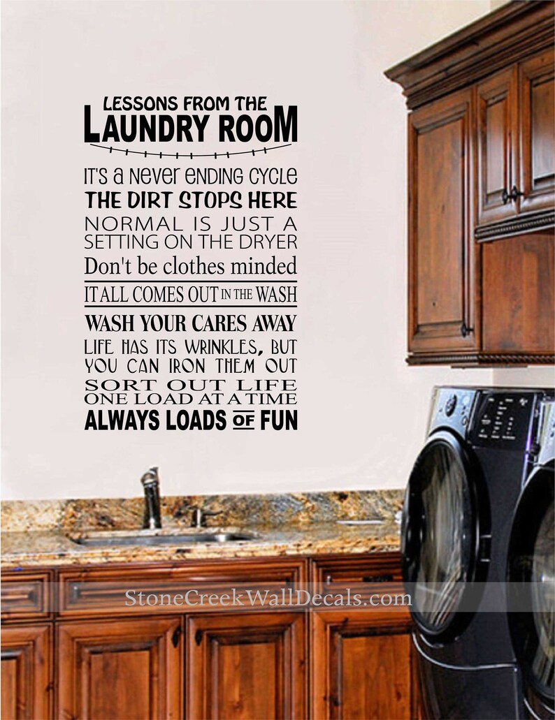 Lessons From The Laundry Room Vinyl Wall Decal Large Vinyl Decor Laundry Home Decor Laundry Decal Laundry Room Rules Decal Wall Decal
