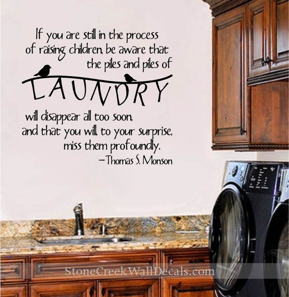 Laundry room plaque style sign quote vinyl wall art transfer sticker decal
