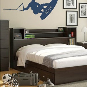 Wakeboarding Wall Decals Wakeboard Wall Decals Wakeboarding Wall Sticker Wall Decals for Boys Personalized Name Wall Decals image 3