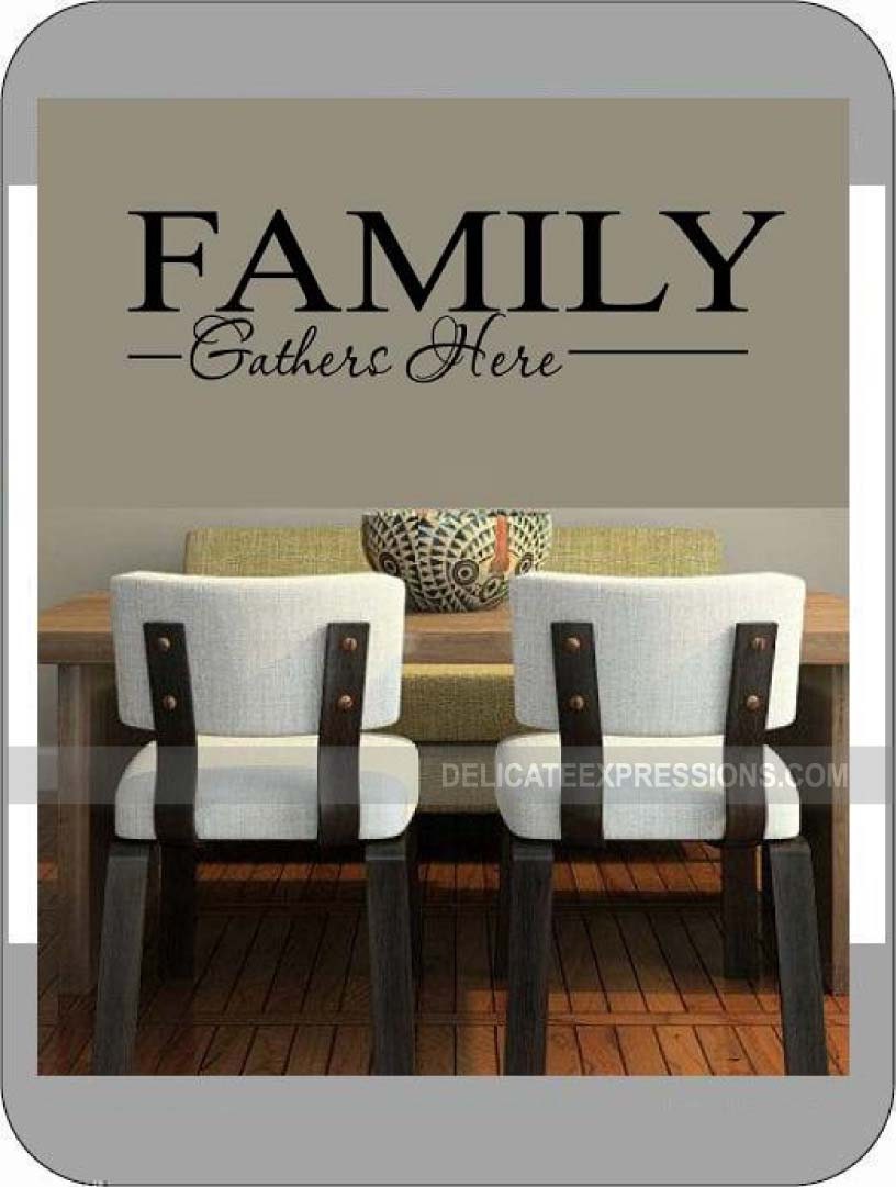Family gathers here wall decal kitchen wall decal dining room Etsy