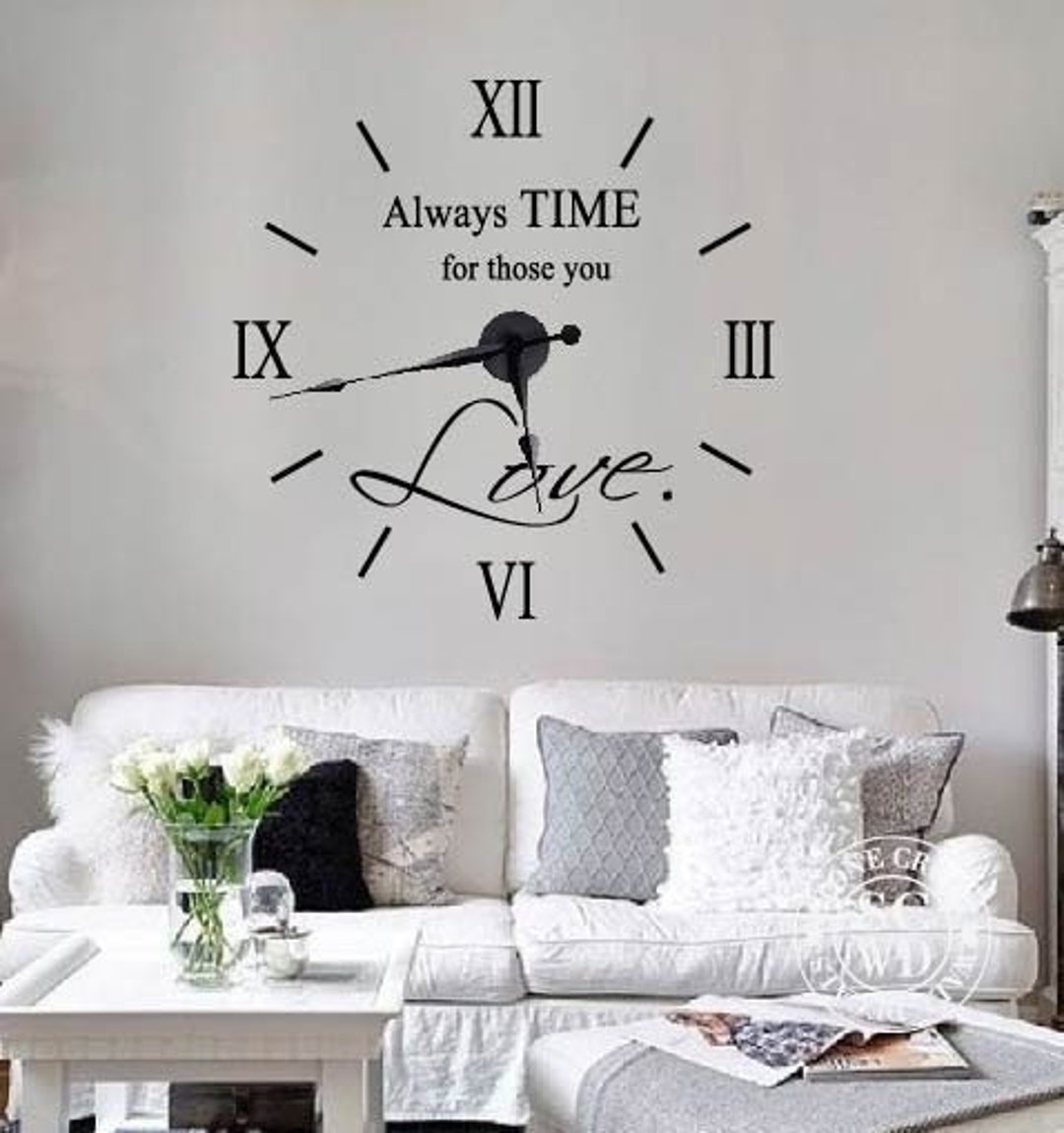 Clock Wall Decal Large Wall Clock Kit Wall Sticker Clock Clock Hands