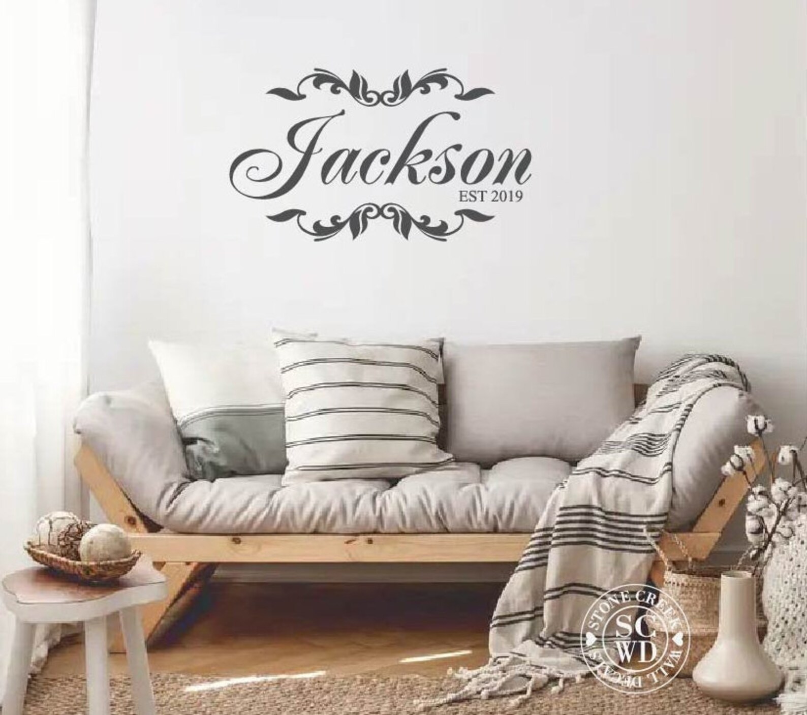 Personalized Monogram Family Name Vinyl Wall Decal Housewares Etsy