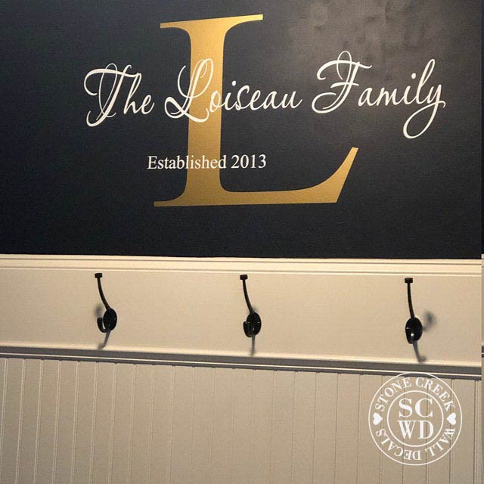 Personalized Wall Decal Family Name and Date Decal Vinyl Wall Etsy