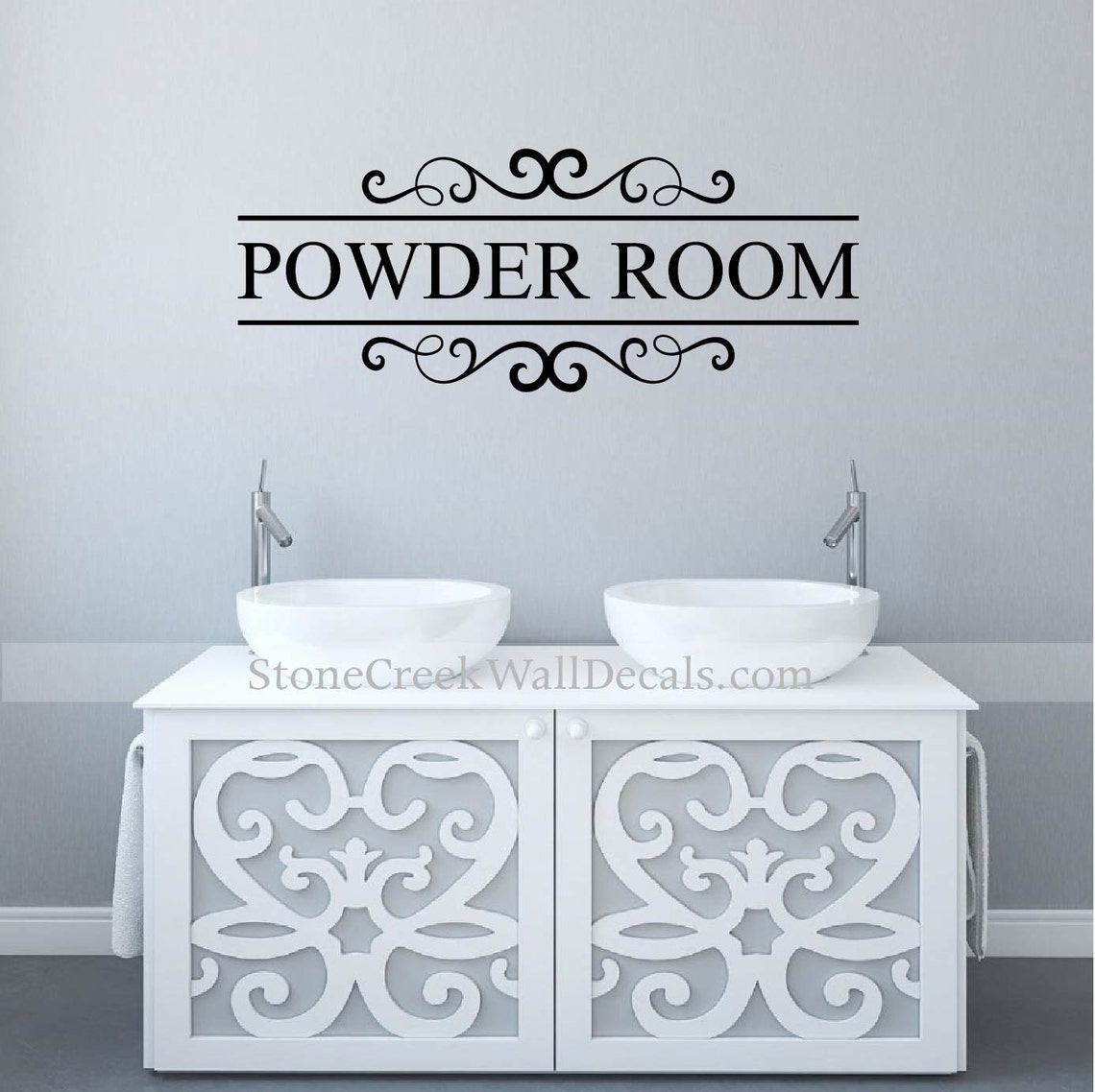 Powder Room Decal Bathroom Wall Decor Restroom Wall Decal Etsy