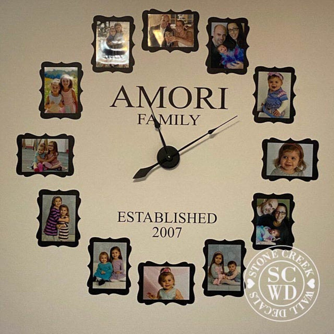 Large FAMILY PHOTO Wall Clock Decal Kit With Working Hands and Etsy
