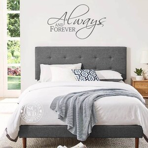 Always and Forever Romantic Couples Decal Love Decal Master Bedroom Decal Wall Decal Bedroom Decal Wedding Wall Decor Decal Gift image 3