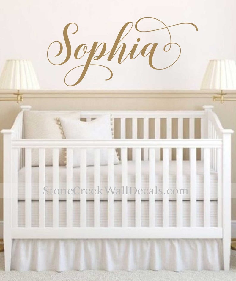 Girls Nursery Decal Name Wall Decal Personalized Name Decor Etsy
