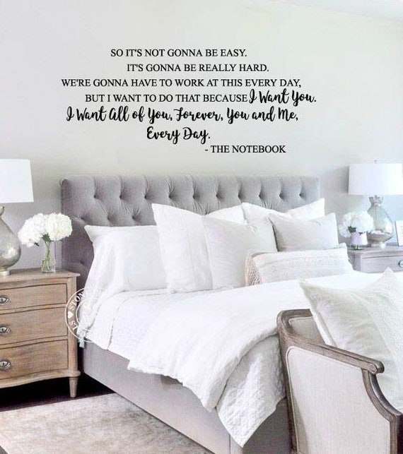 The Notebook Wall Art Sticker movie inspirational quote 