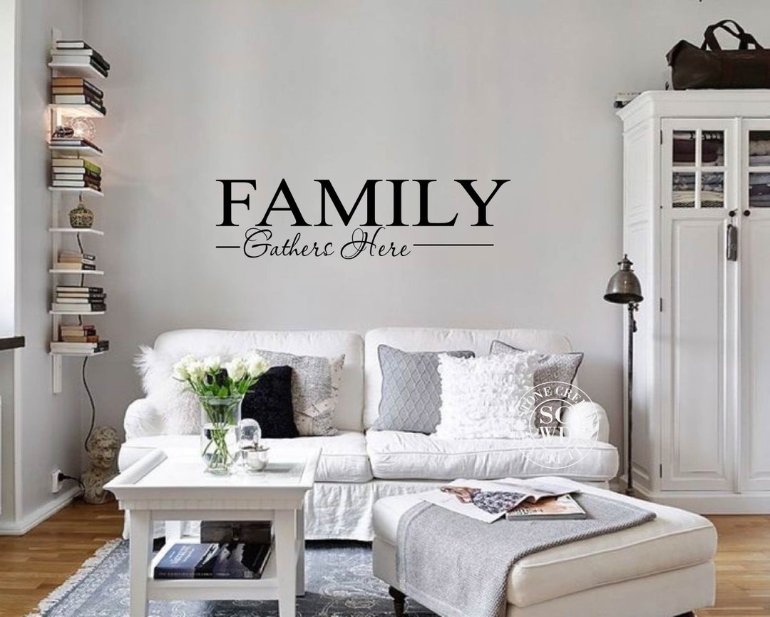 Family Gathers Here Wall Decal Kitchen Wall Decal Dining Room - Etsy