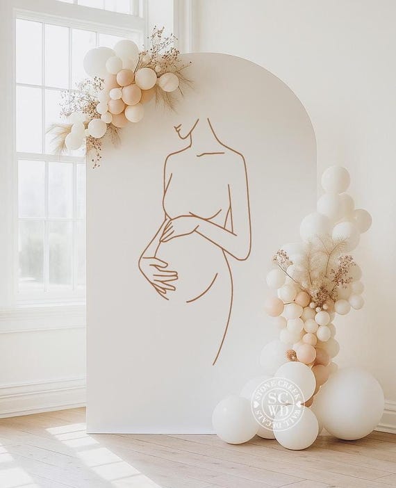 Pregnant Woman Silhouette Vinyl | Maternity Wall Decal for Expecting Mom Nursery Decor, Baby Shower Display, or Motherhood Art (Decal Only)