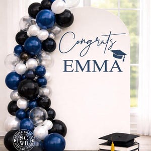 Congrats Graduation Vinyl Decal | Graduation Cap Backdrop Display for Senior Class of 2026  High School College Graduation (Decal Only)