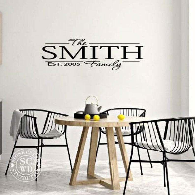 Family Established Wall Decal Personalized Wall Decal Family Etsy