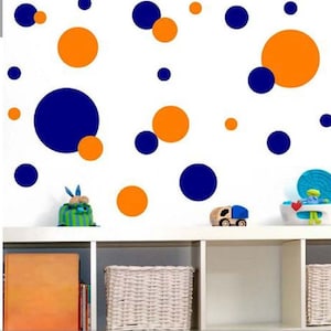 Polka Dots Wall Decal Set of 140 Nursery Wall Decal Polka Dot Decals Peel and Stick Vinyl Dots Wall Decals Nursery Dots Accent Wall Dots