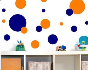Polka Dots Wall Decal Set of 140 Nursery Wall Decal Polka Dot Decals Peel and Stick Vinyl Dots Wall Decals Nursery Dots Accent Wall Dots
