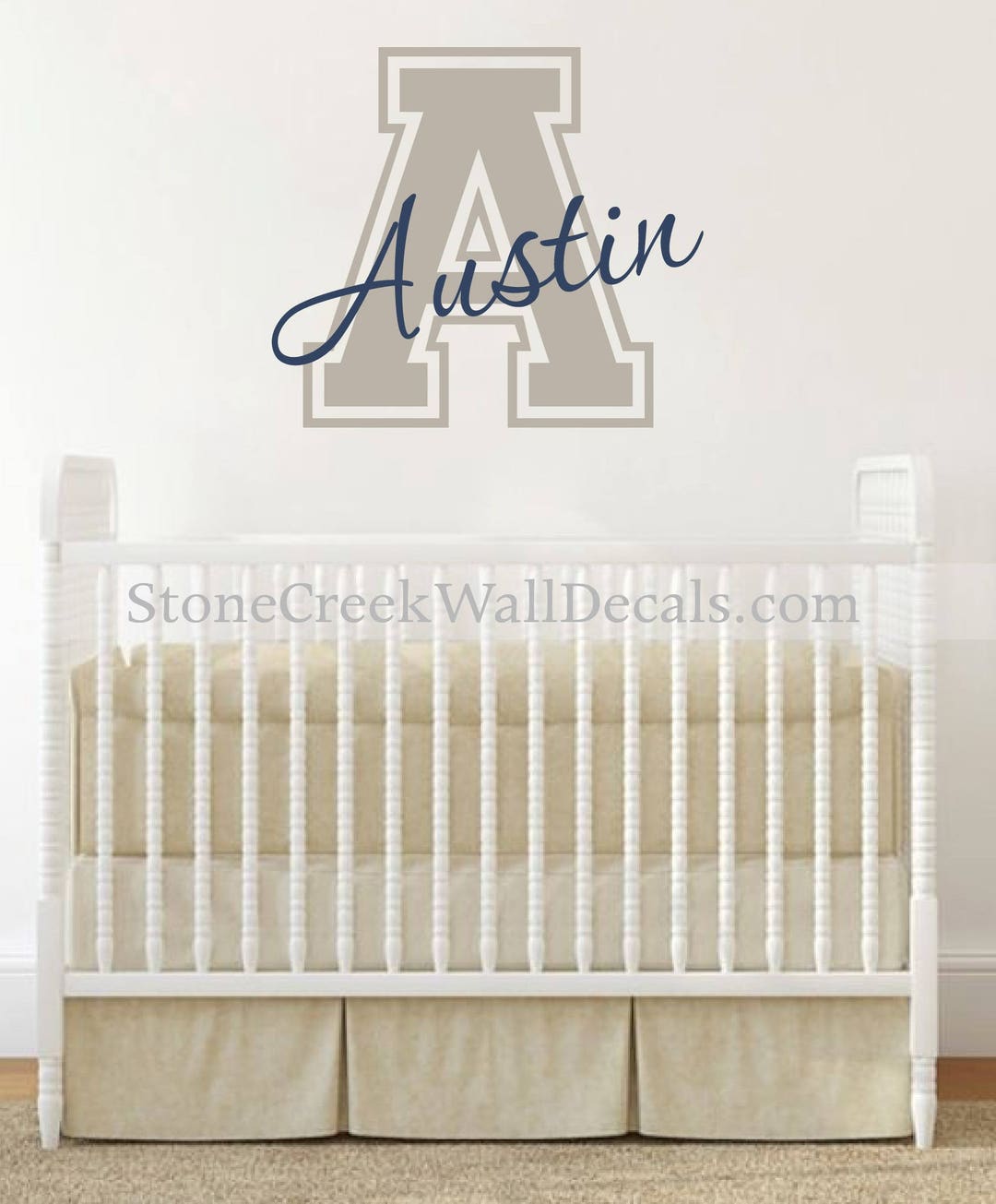 Baby Boy Name Decal Name Wall Decals Nursery Wall Decal Baby Etsy