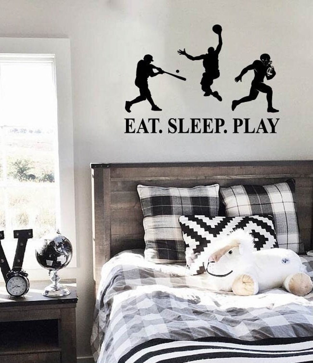 Eat Sleep Play Wall Decal Basketball Football Baseball Decals Sports Wall  Decals Wall Decals for Boys Decals for Bedroom Walls - Etsy