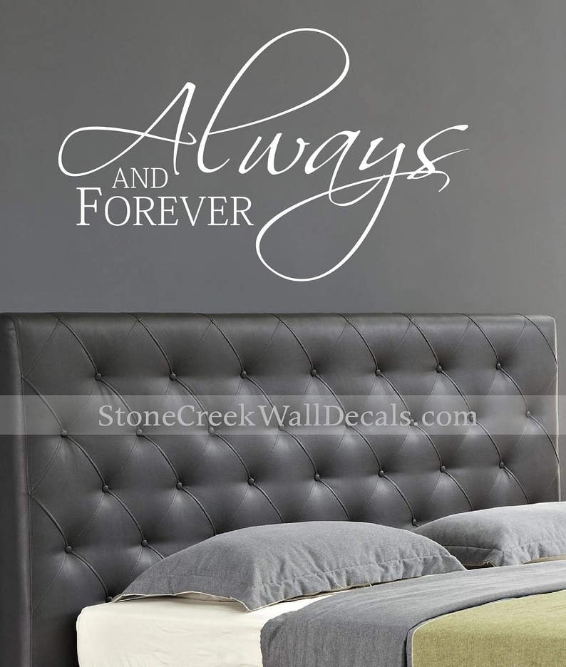 Always and Forever Romantic Couples Decal Love Decal Master Bedroom Decal Wall Decal Bedroom Decal Wedding Wall Decor Decal Gift image 2