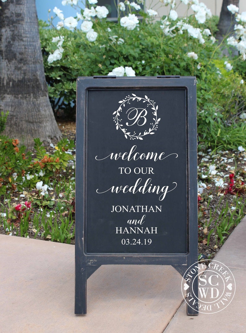 Wedding Sign Decals Welcome Wedding Decals Rustic Wedding image 1