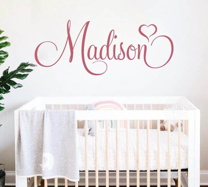 Girls Name Wall Decal Personalized Wall Decal Baby Girls Etsy