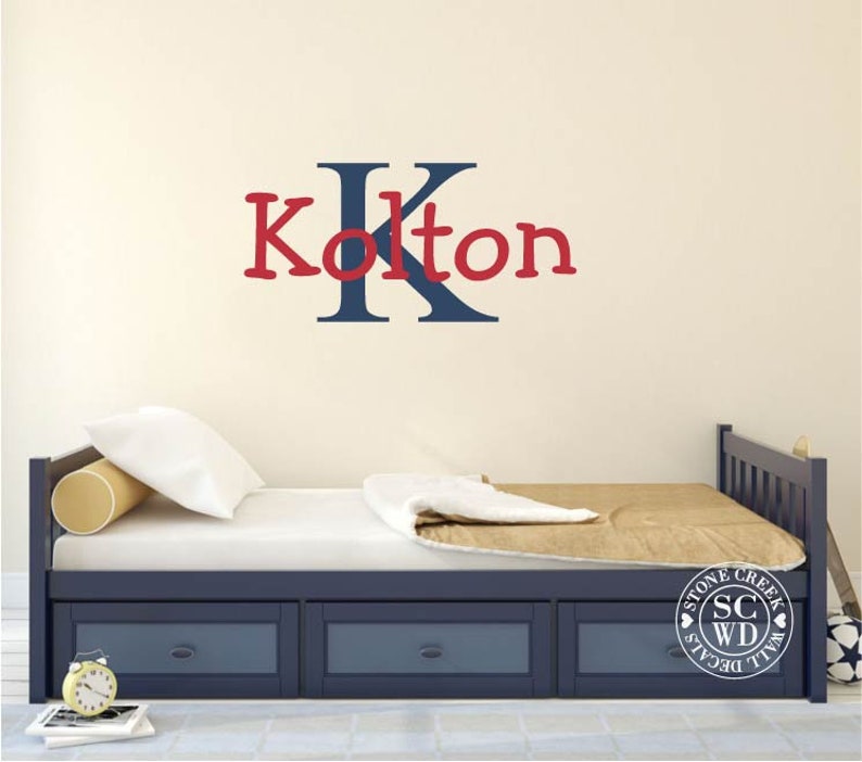Boy Nursery Decal Name Wall Decal Personalized Name Decal Etsy