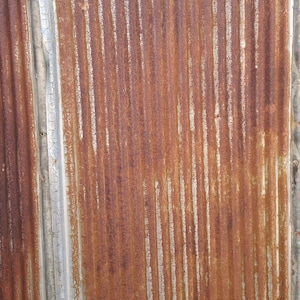 Reclaimed Corrugated Barn Tin Roofing, Rustic Silver Patina, Salvaged Metal