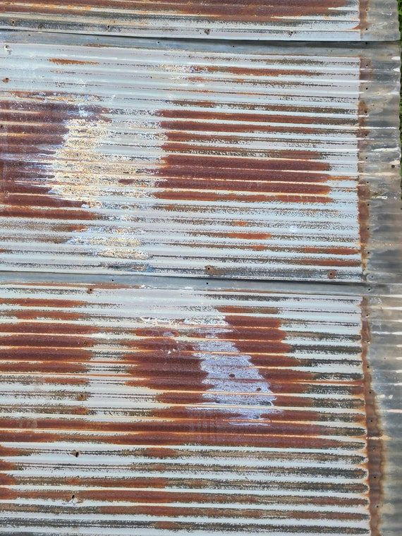 Rusted Salvaged Corrugated Metal Sheets