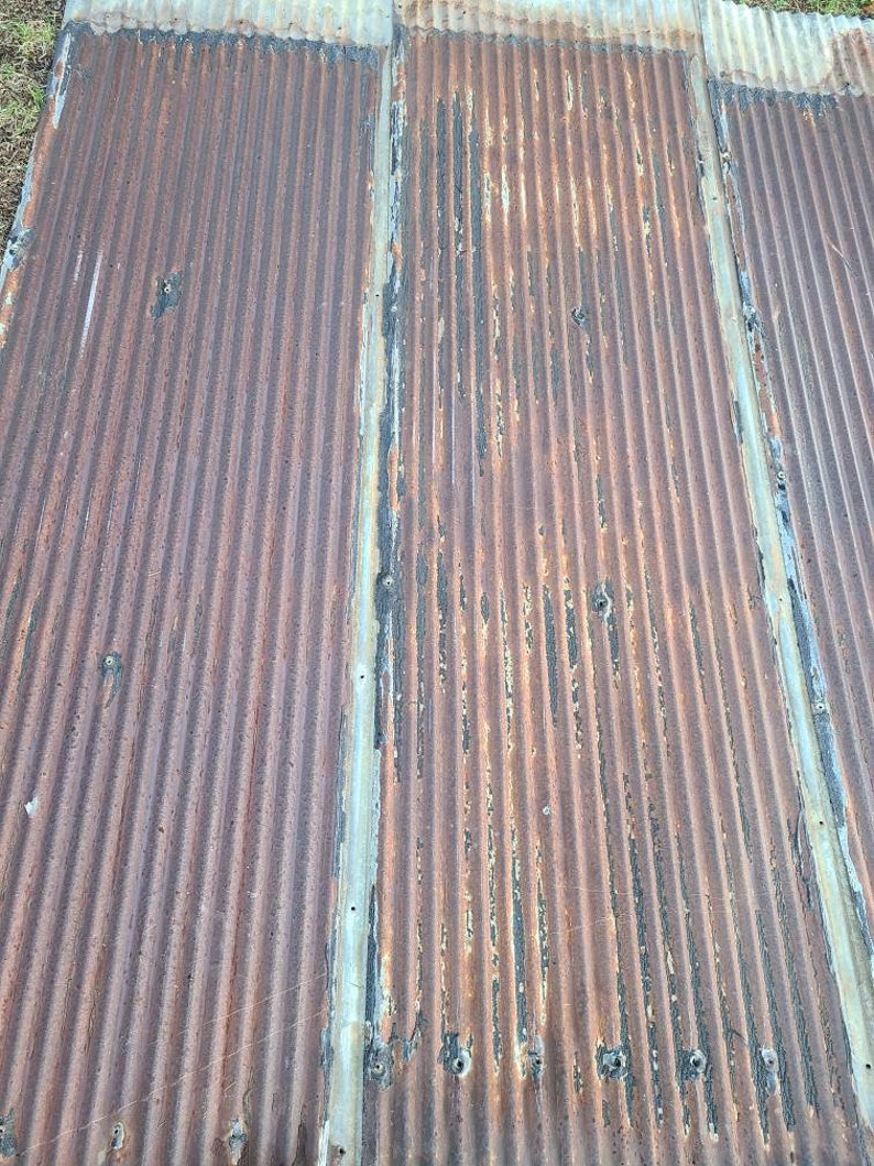 Rusty with Black Reclaimed Corrugated Metal 2600 sq feet available Roofing Barn Tin Beautiful Rustic Weathered Patina Salvaged FREE SHIPPING image 4