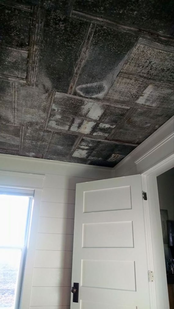 Ceiling Tiles Reclaimed Metal Roofing Barn Tin Drop Ceiling Tile Silver And Rusty Beautiful Rustic Weathered Patina Free Shipping