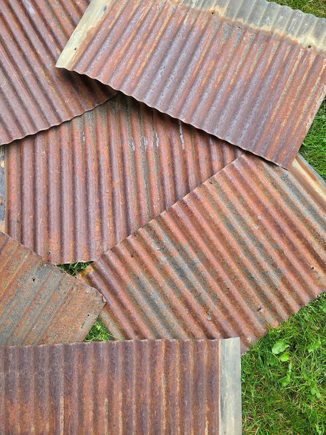 Vintage 10 ft Corrugated Roof Panel Tin Old Metal strong barn