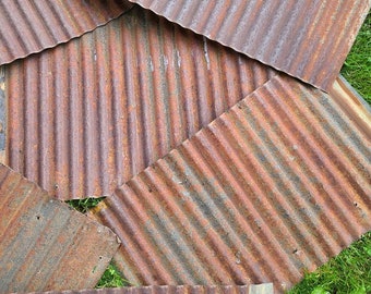 Rusty with Silver Pieces Metal Roofing Barn Corrugated Tin Beautiful Reclaimed Rustic Weathered Patina FREE SHIPPING