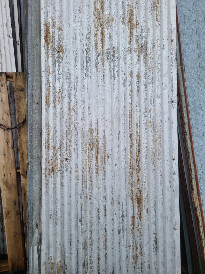 Metal Roofing Wide Barn Tin Silver with light Rust Beautiful Reclaimed Rustic Weathered Patina FREE SHIPPING image 4
