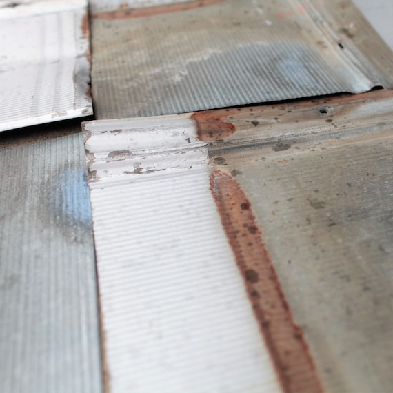 12x12 Ceiling Tiles Reclaimed Metal Roofing Barn Tin Drop Ceiling Tile Silver And Rusty Beautiful Rustic Weathered Patina Free Shipping