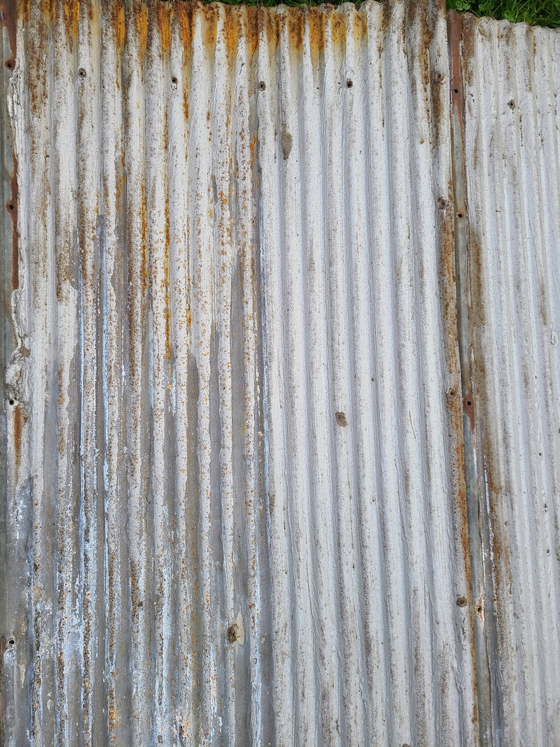 Metal Roofing Barn Corrugated Weathered Silver Painted Tin Beautiful Reclaimed Rustic Patina FREE SHIPPING image 7