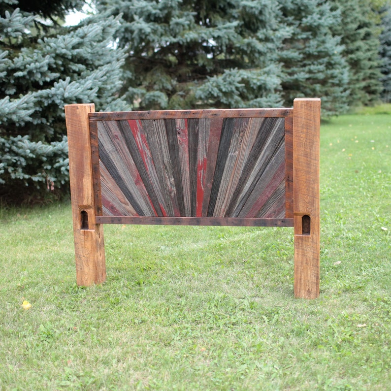 Queen Headboard Sunrise Barn Wood Wall Art Reclaimed Modern Wood Quilt Design Furniture FREE Shipping in USA image 3