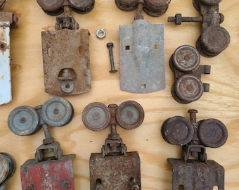 Antique Industrial Barn Door Hangers Reclaimed Rollers