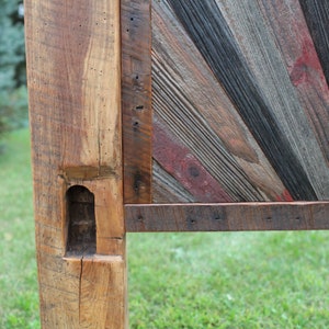 Queen Headboard Sunrise Barn Wood Wall Art Reclaimed Modern Wood Quilt Design Furniture FREE Shipping in USA image 2